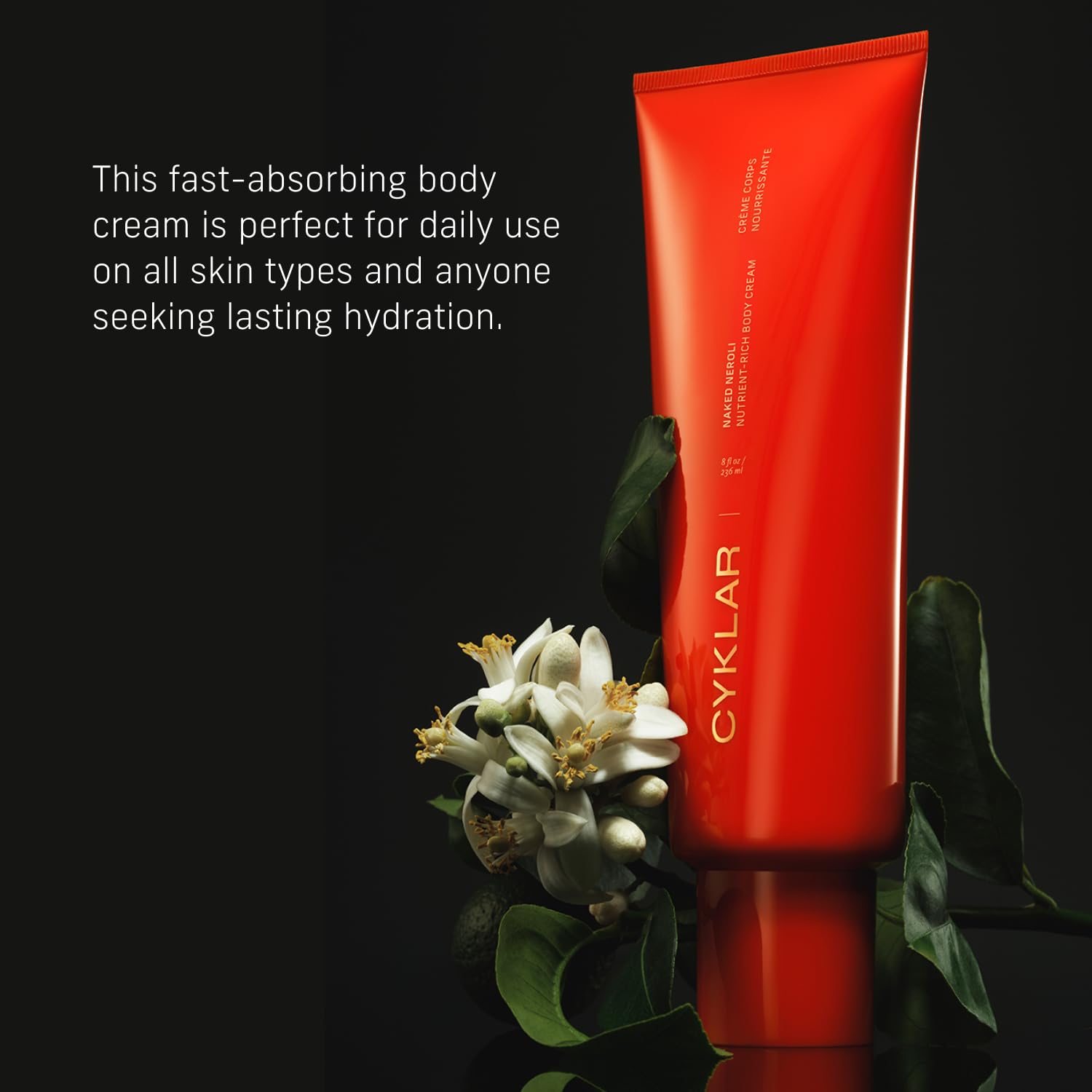 CYKLAR Nutrient Rich Body Cream creates velvety texture without heaviness for daily use.