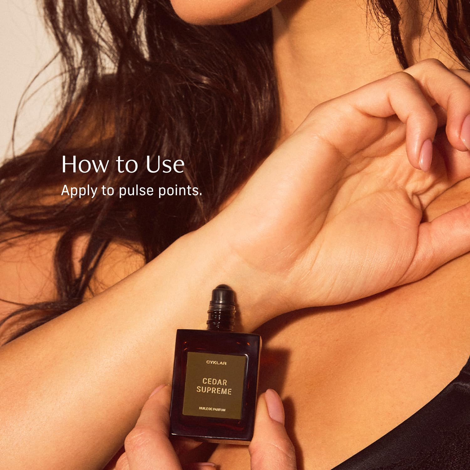 CYKLAR Perfume Oil on pulse points for precise wear