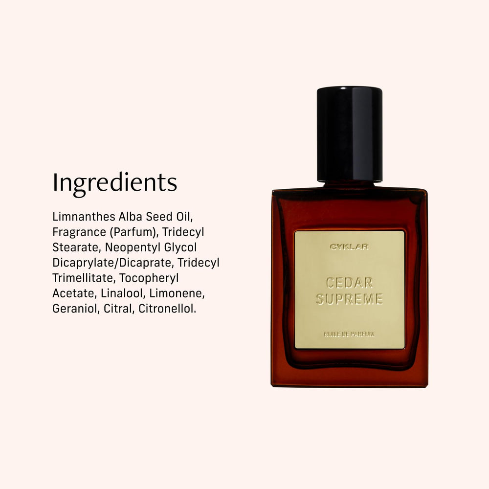 CYKLAR Cedarwood mood image shows warm, woody fragrance