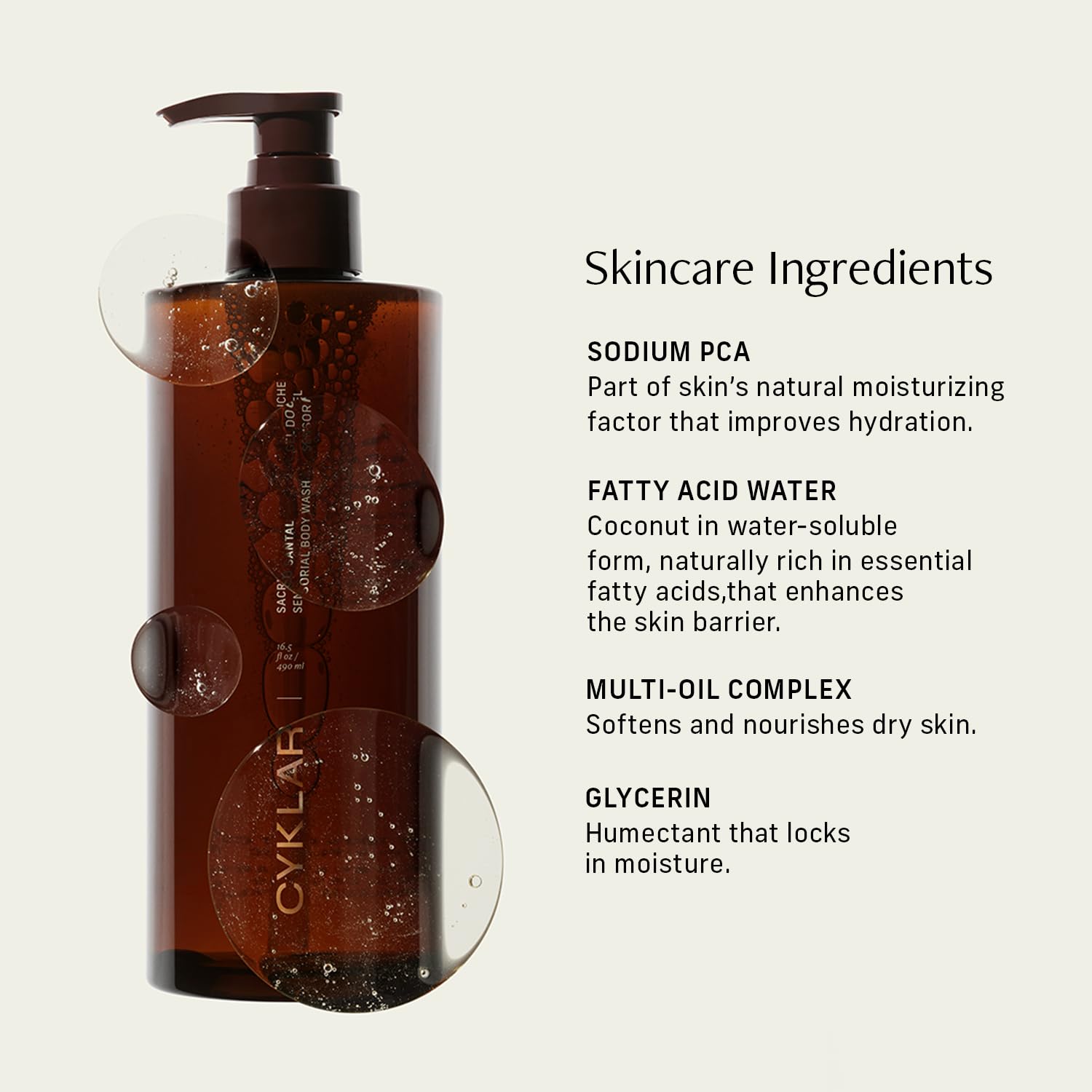 CYKLAR Sensorial Body Wash after shower skin feels soft and smooth.