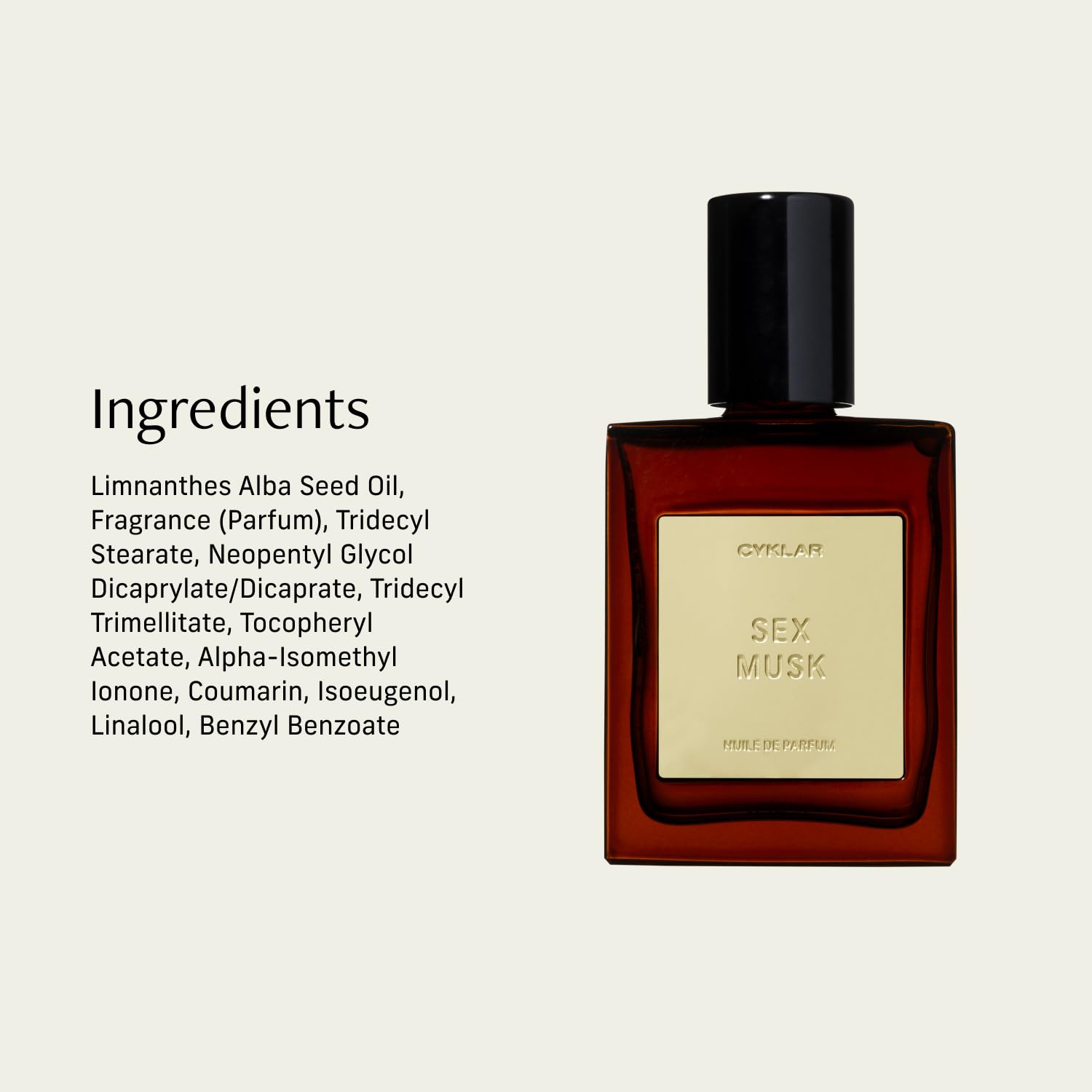 CYKLAR vanilla-verve note complements sex musk for layering