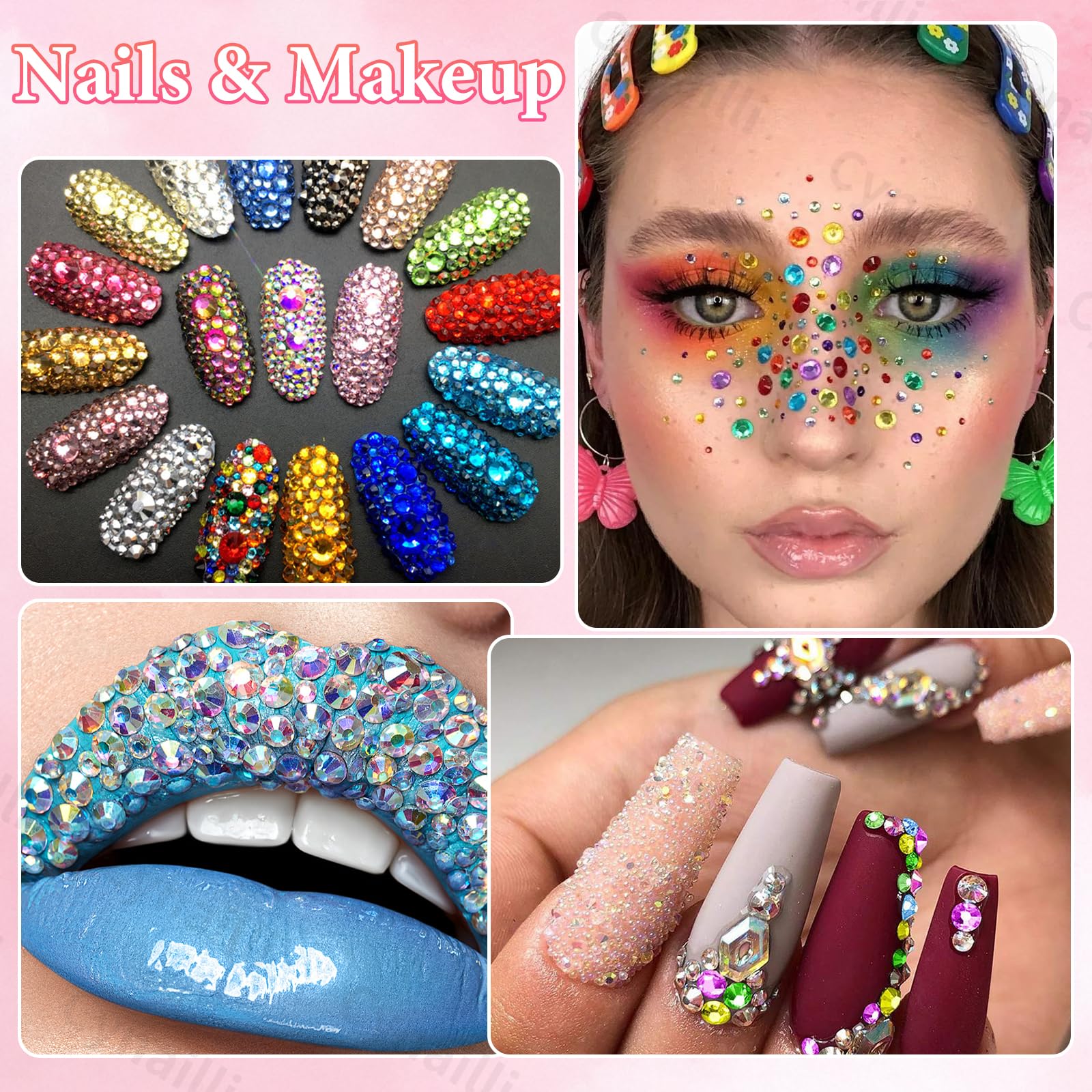 Cynailli nail-art-rhinestones-decor perfect for nails and makeup embellishments.