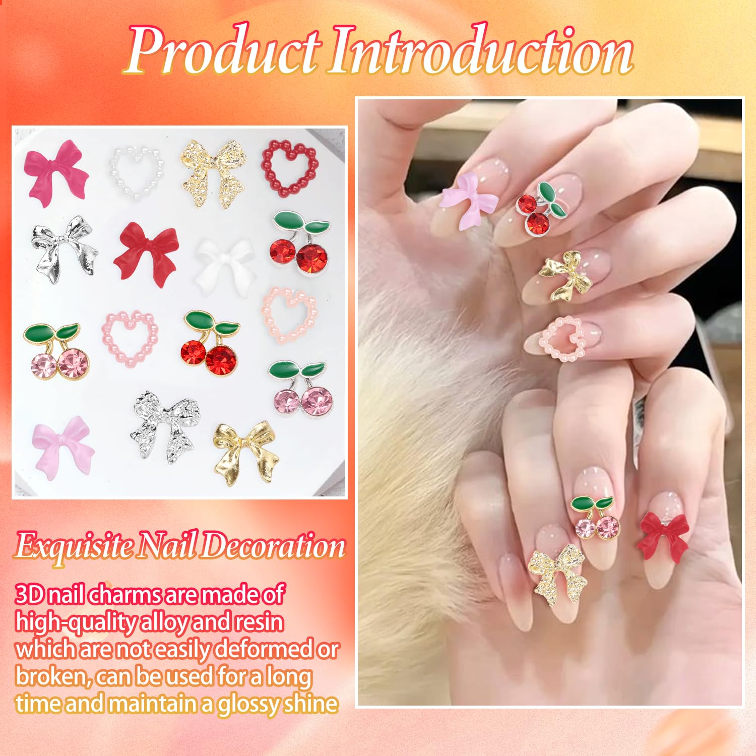 Cynailli red resin charms deliver bold, eye-catching nail embellishments.