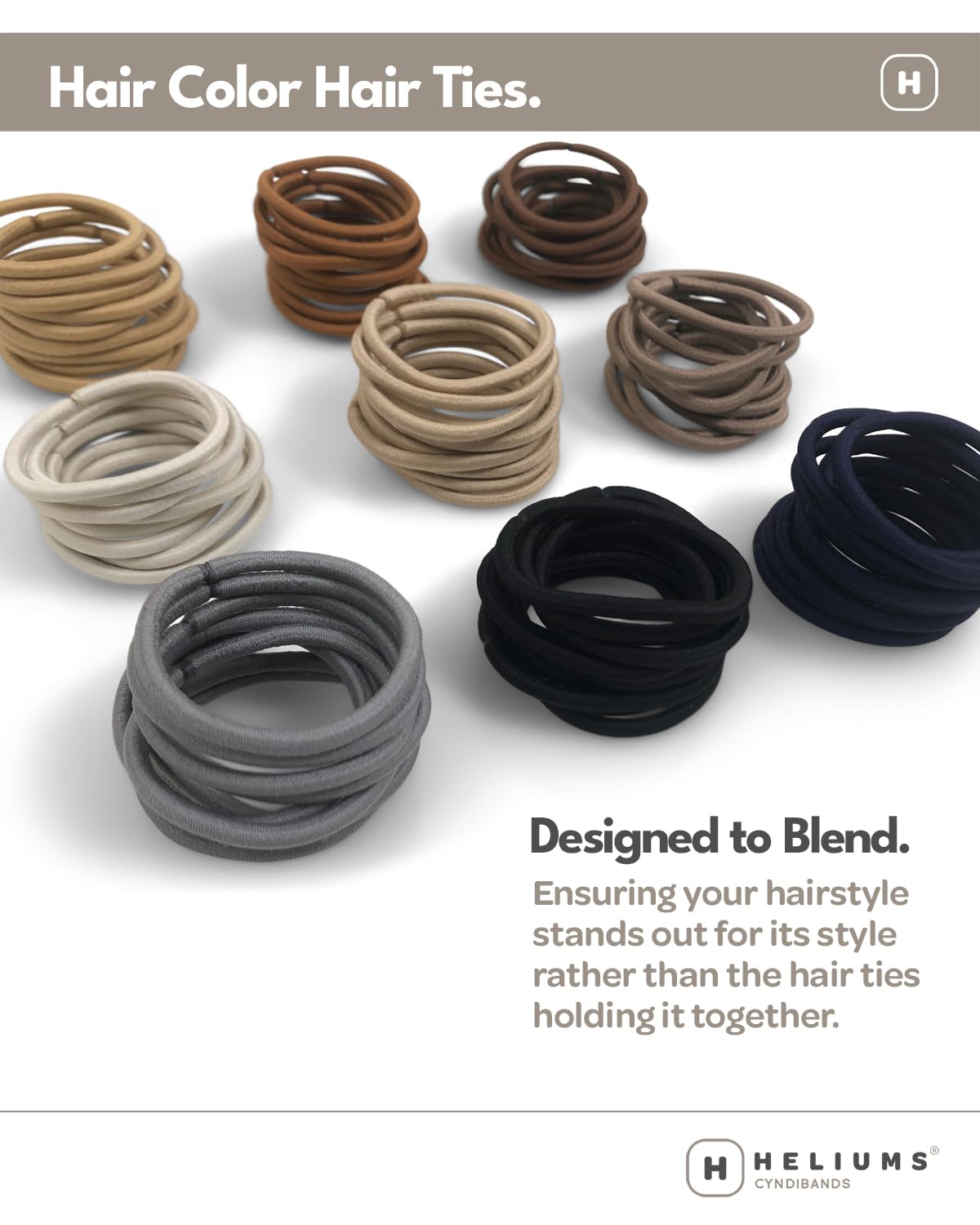 Cyndibands durable no-slip grip elastics stay in place through workouts and busy days.