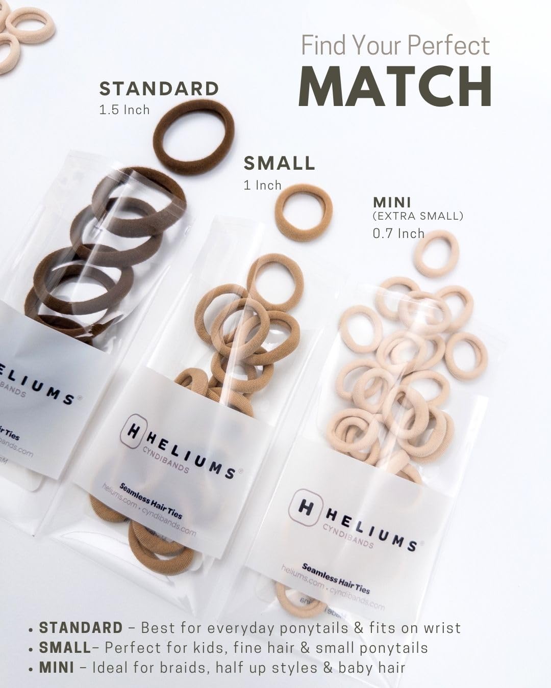 Cyndibands hair tie on ponytail closeup demonstrates secure grip without pulling.