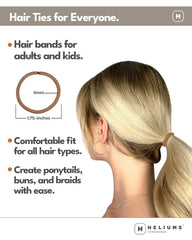 Cyndibands light silver hair ties 4mm pack blends with hair color for discreet hold.
