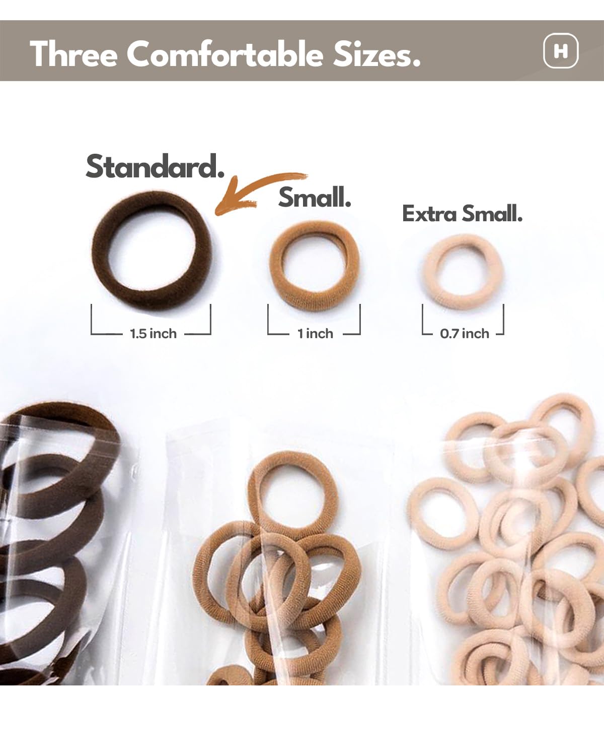 Cyndibands burgundy seamless hair ties stretch-test image highlights flexible, comfortable fit