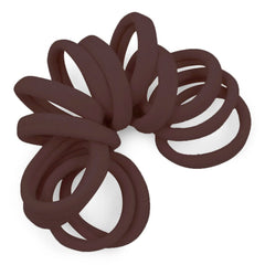 Cyndibands seamless hair ties dark brown 1.5-inch secure ponytail with gentle hold.