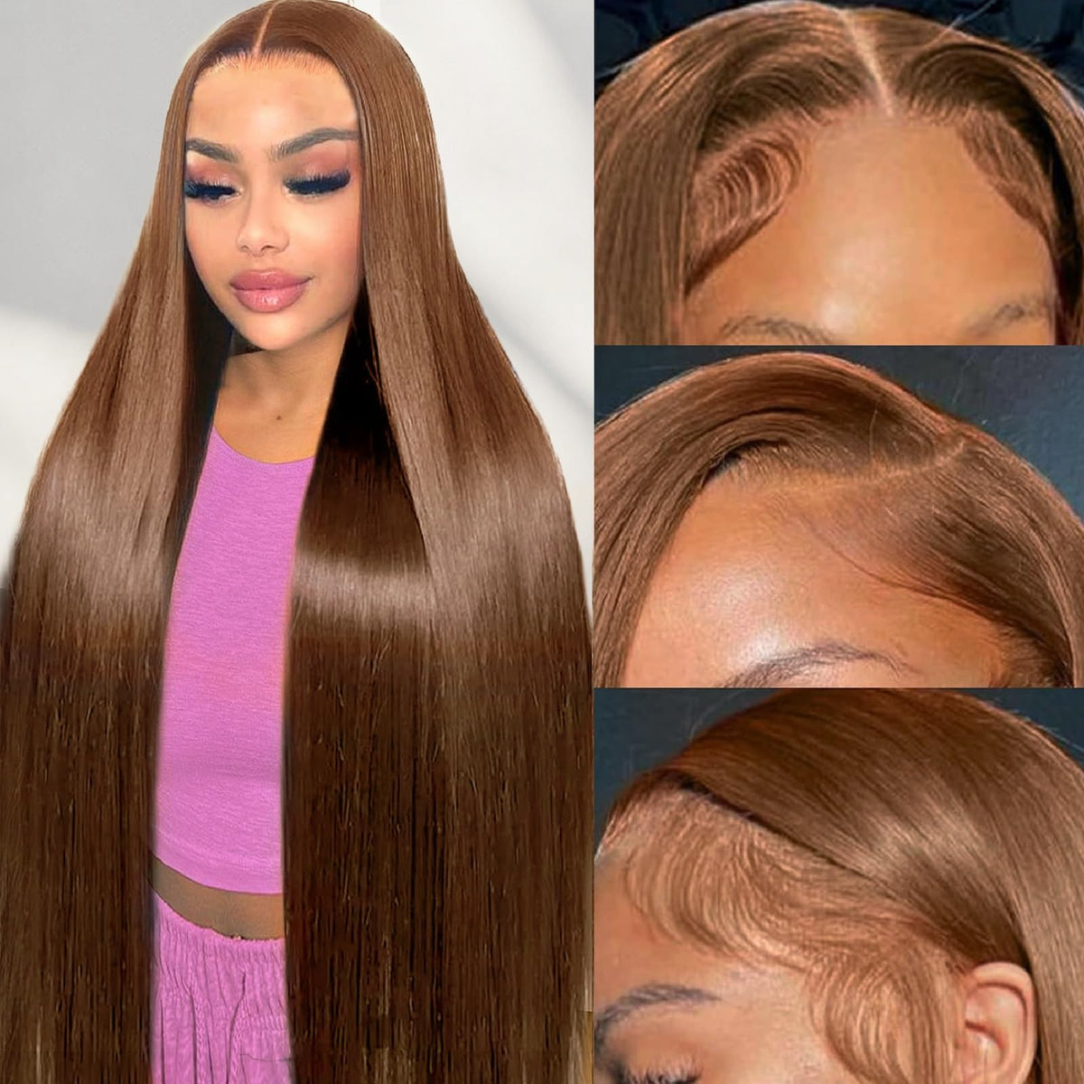Cypha 28-inch chocolate brown lace front wig with 180% density for natural volume.