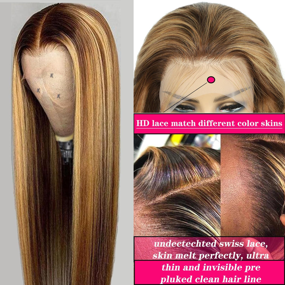Cypha blonde lace-front wig 4/27 highlights suited for daily wear and events