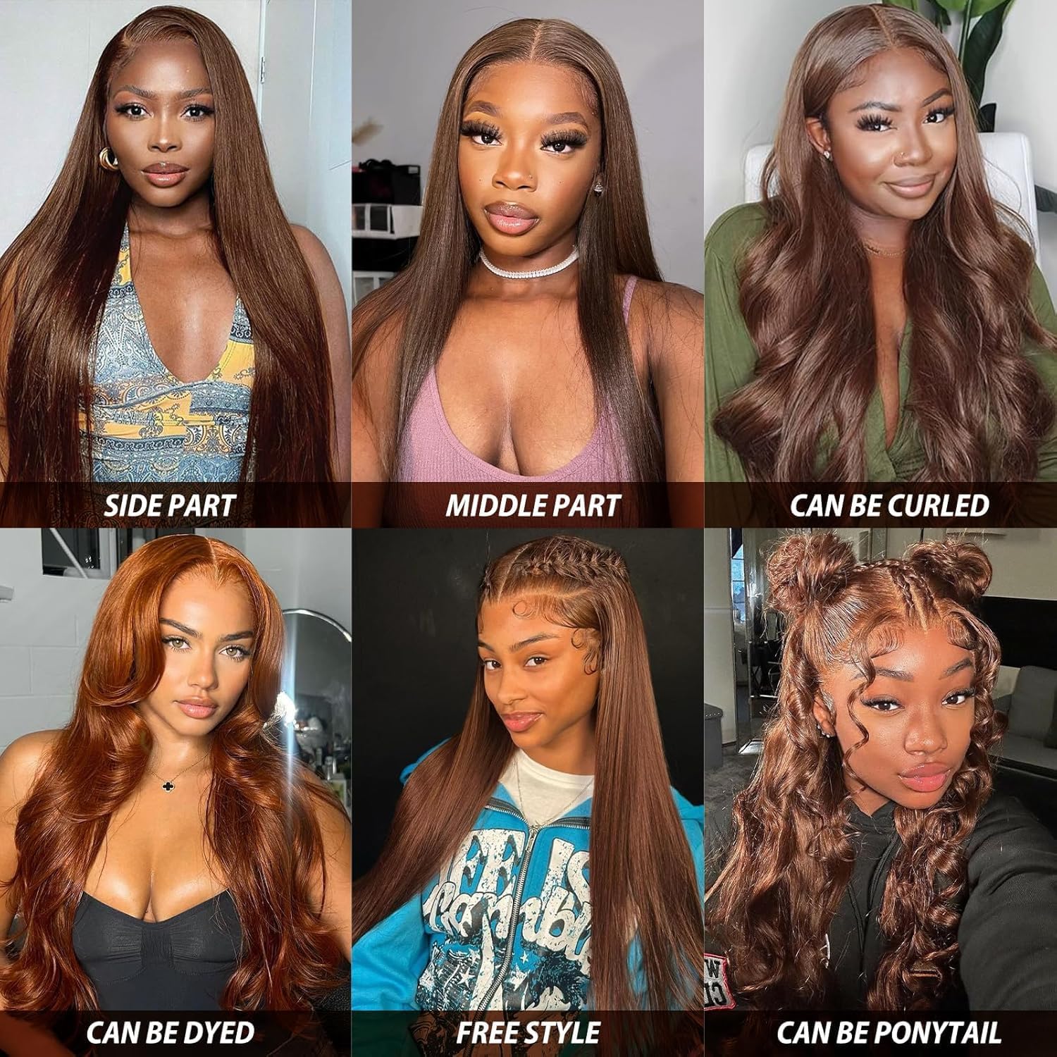 Cypha chocolate brown wig ideal for wedding or party looks.