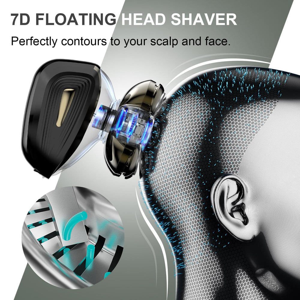 Cyruzi 7D floating flex technology adapts to scalp contours for close shaving