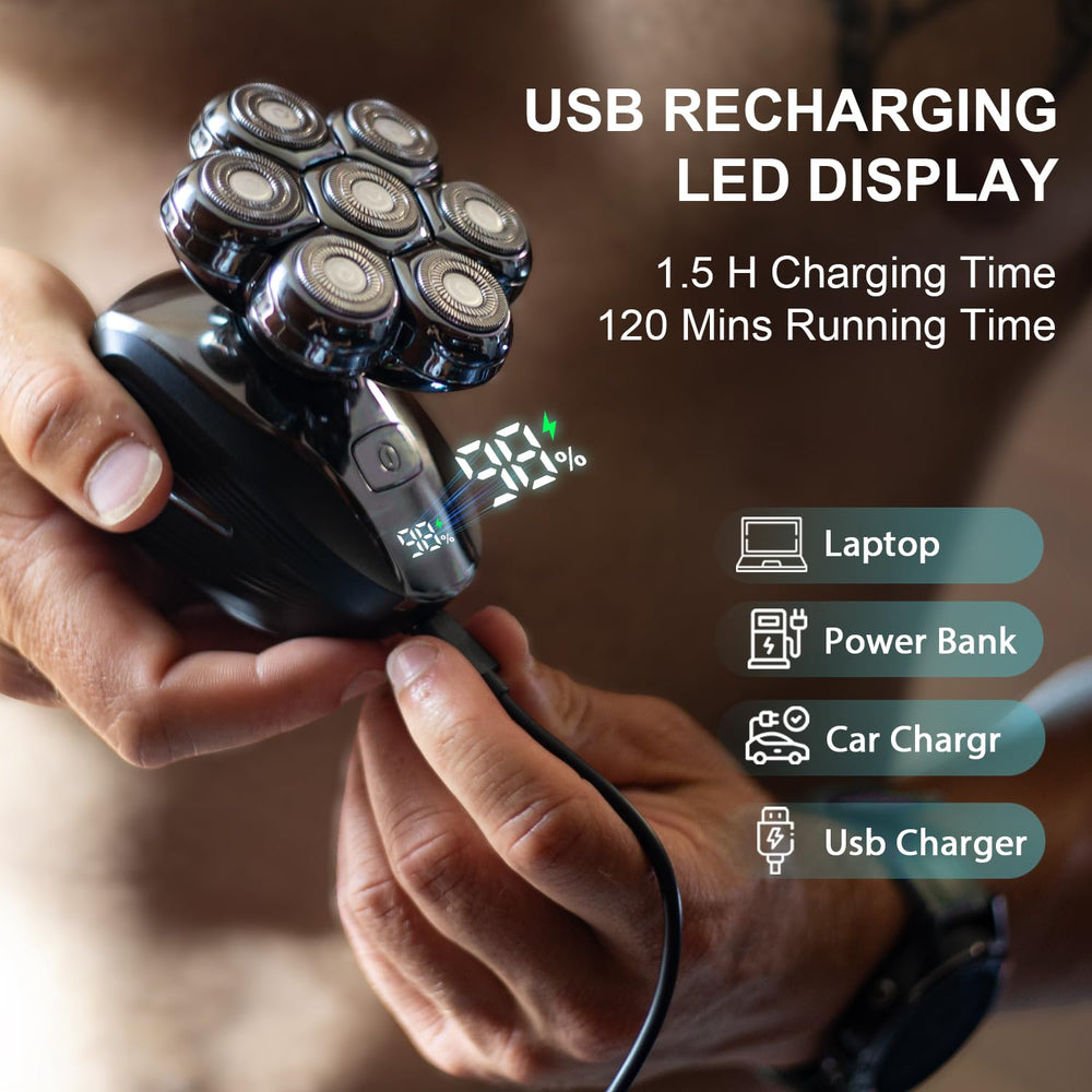 Cyruzi LED display shows battery status to prevent mid-shave pauses.
