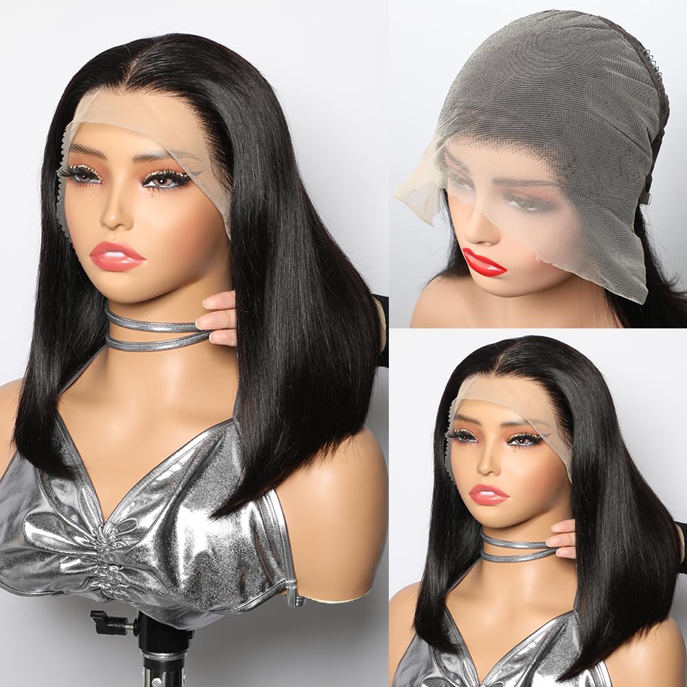 CYSDRH bob wig 13x6 lace front view for versatile daily styling.