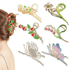Cysincos butterfly hair clip secures thick hair with stylish simplicity.