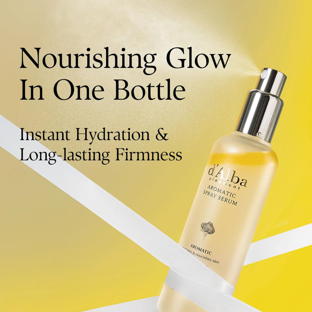d'alba Piedmont aromatic spray serum face application in routine