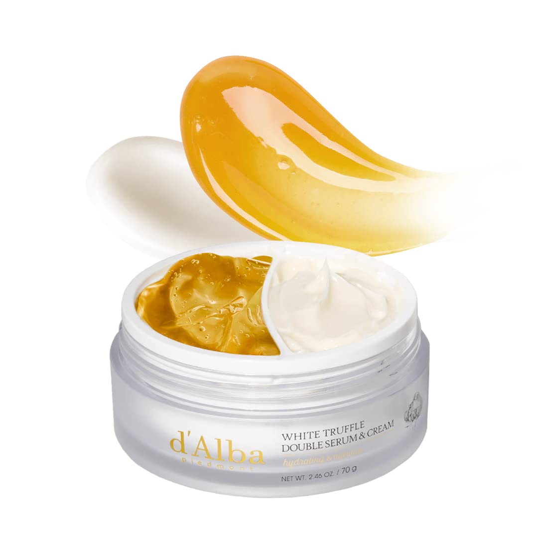 d'alba Piedmont double serum-cream bottle closeup for customizable hydration routine