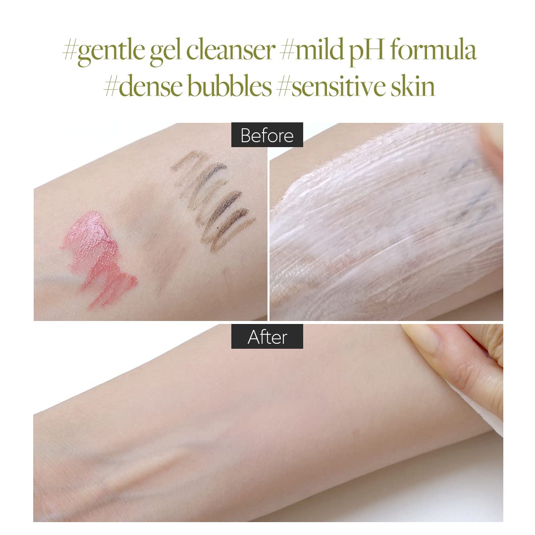 Foaming cleanser with gentle bubbles for mild exfoliation without irritation.