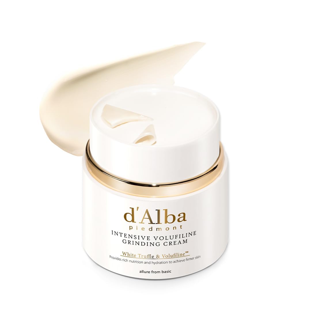 d'alba Piedmont white truffle cream jar closeup shows rich texture and premium ingredients