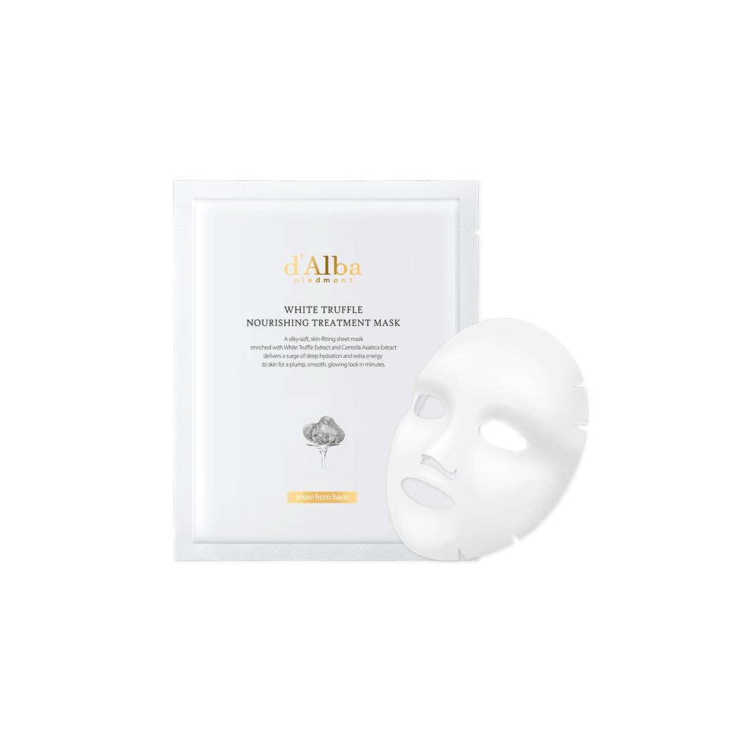 d'alba Piedmont Italian White Truffle Mask packaging highlights vegan formula and antioxidant Trufferol