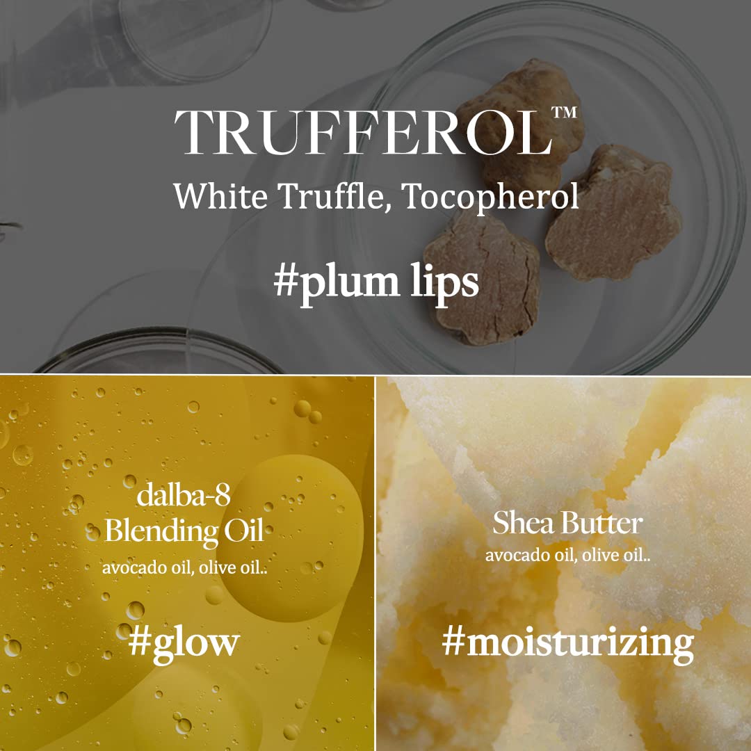 d'alba Piedmont lip balm texture close-up conveys rich oils for deep moisture.