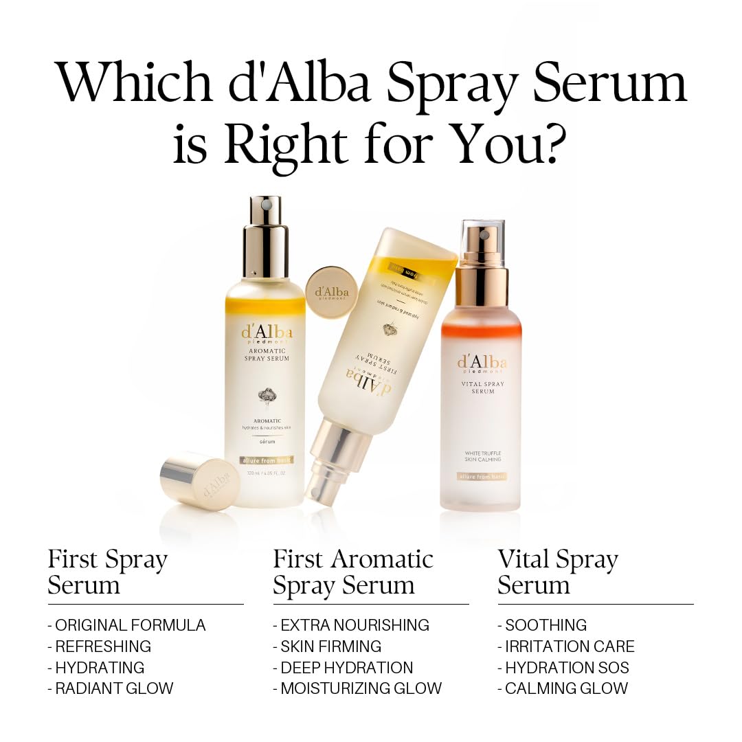d'alba Piedmont setting spray finish applying light mist to seal glow and hydration.