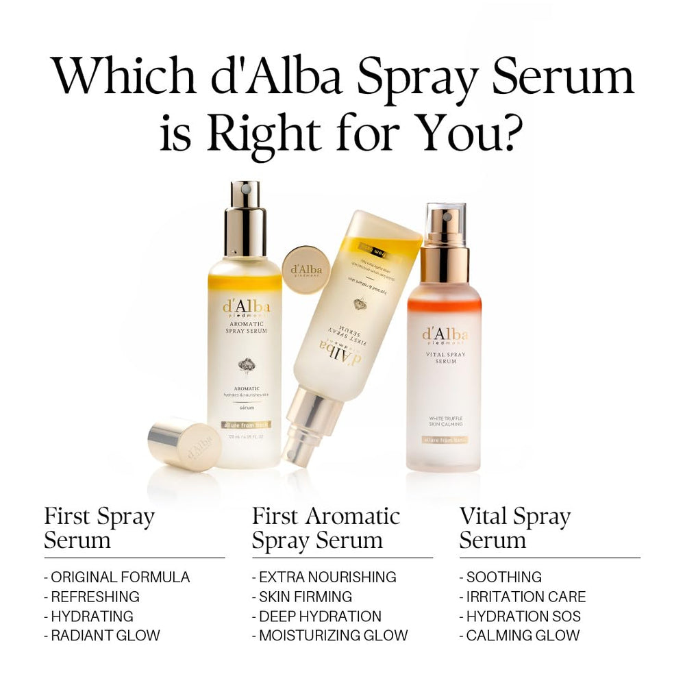 d'alba Piedmont setting spray finish applying light mist to seal glow and hydration.