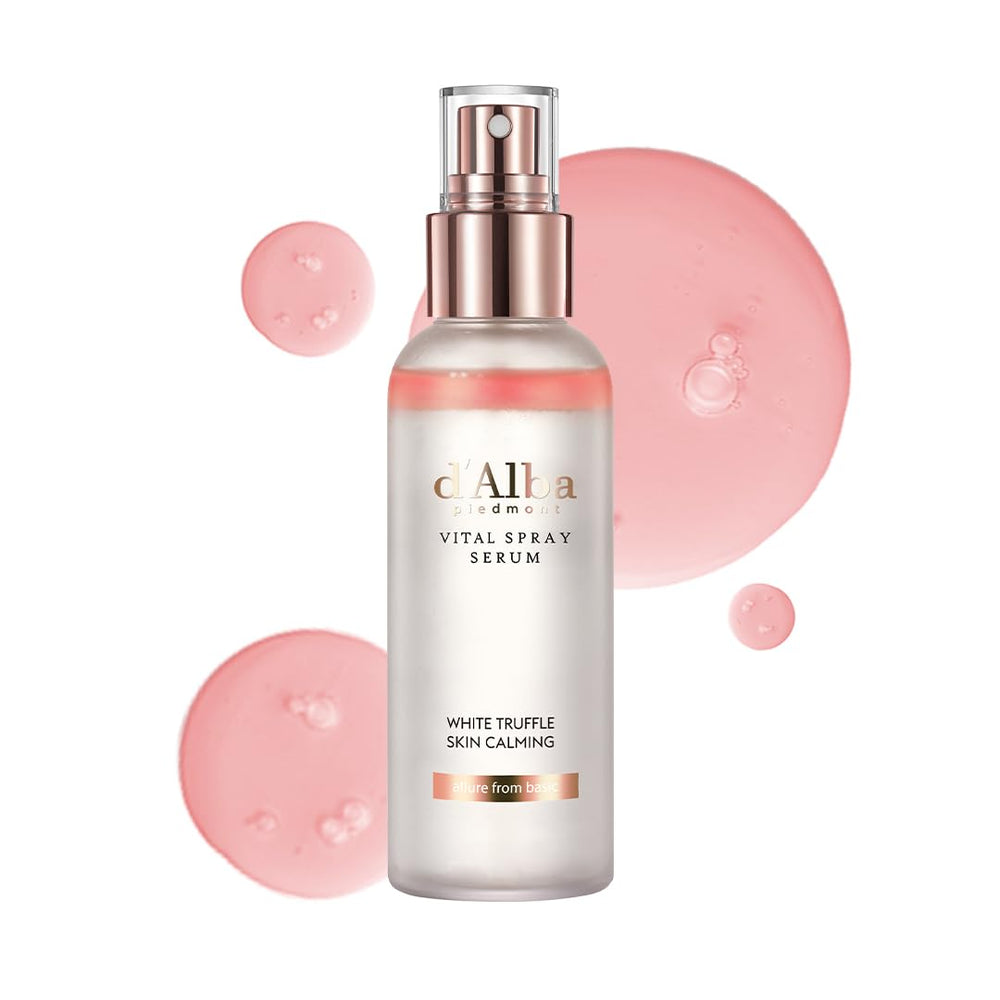 d'alba Piedmont truffle spray bottle closeup showing calming hydration for sensitive skin
