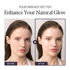 d'alba Piedmont Waterfull Tone-Up Sunscreen Serum on cheek showing natural dewy radiance.