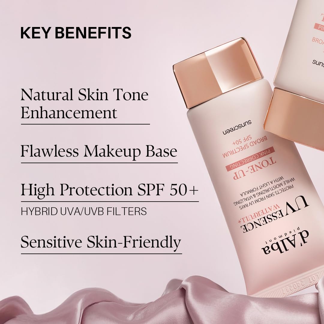 d'alba Piedmont Waterfull Tone-Up Sunscreen Serum sweat-proof outdoor use illustration for active days.