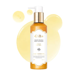 d'alba Piedmont White Truffle Oil Serum Body Cleanser bottle showcases antioxidant-rich formula for nourished skin