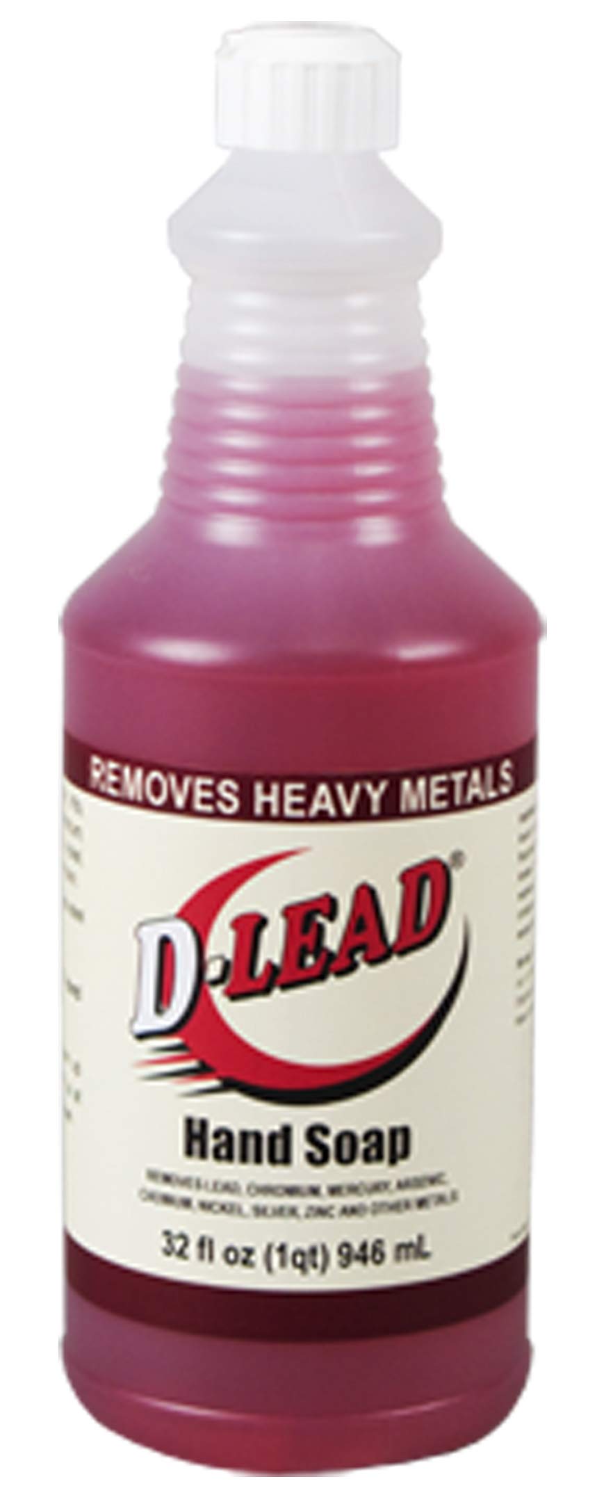 D-Lead Hand Soap 32-oz bottle for heavy metal dust removal and skin conditioning.