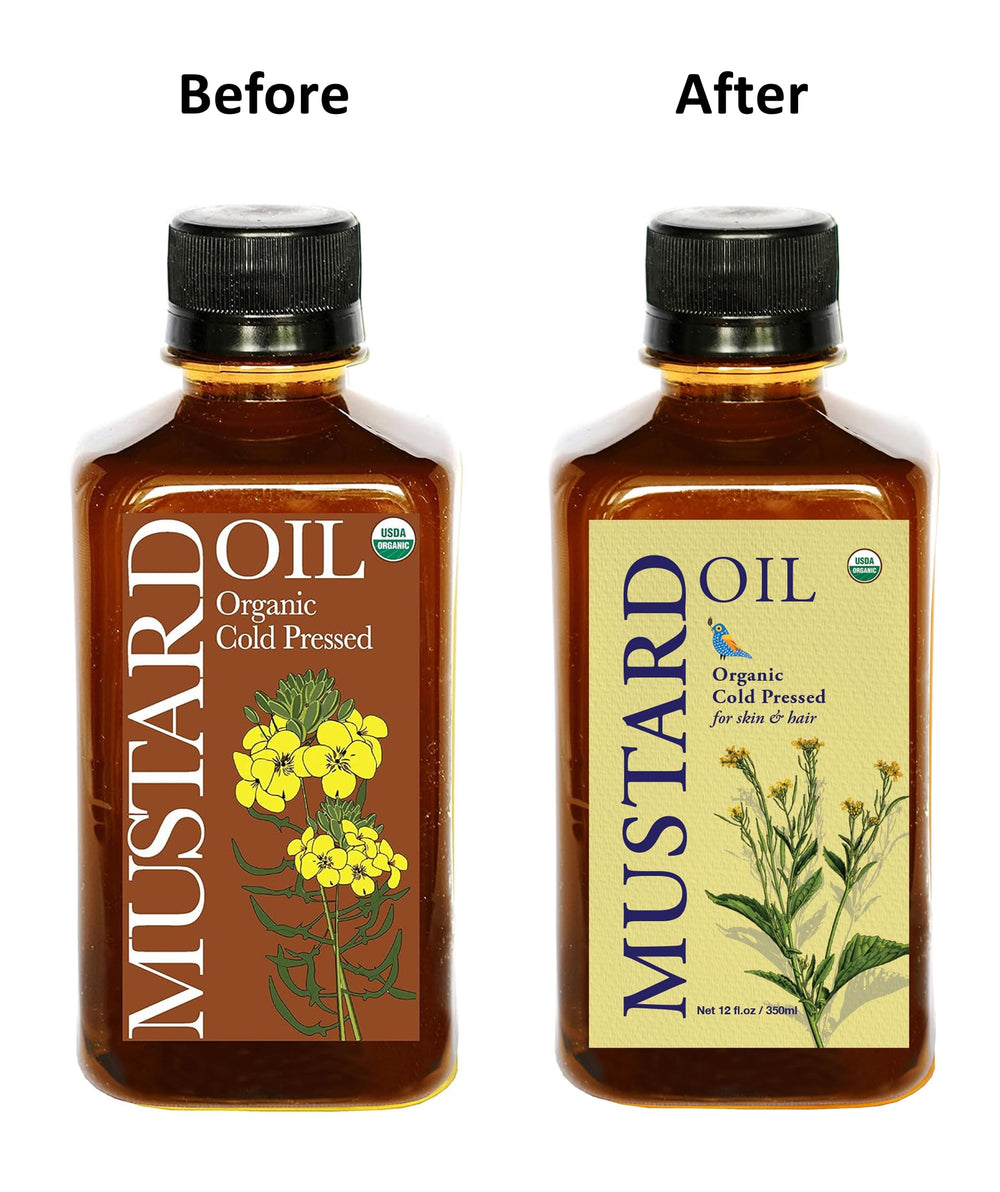DAANA mustard oil massaged on skin before shower for hydration.