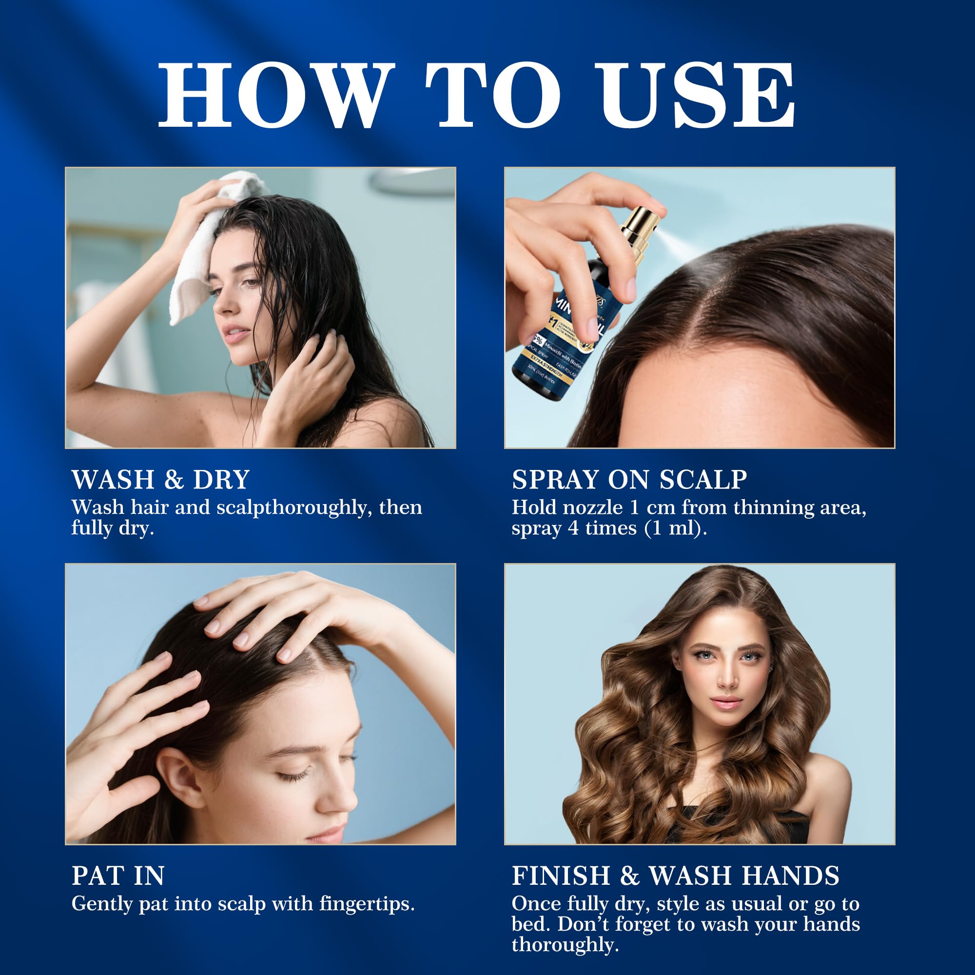 DAAZZS minoxidil spray delivers controlled 1 mL dosing for consistent scalp treatment.
