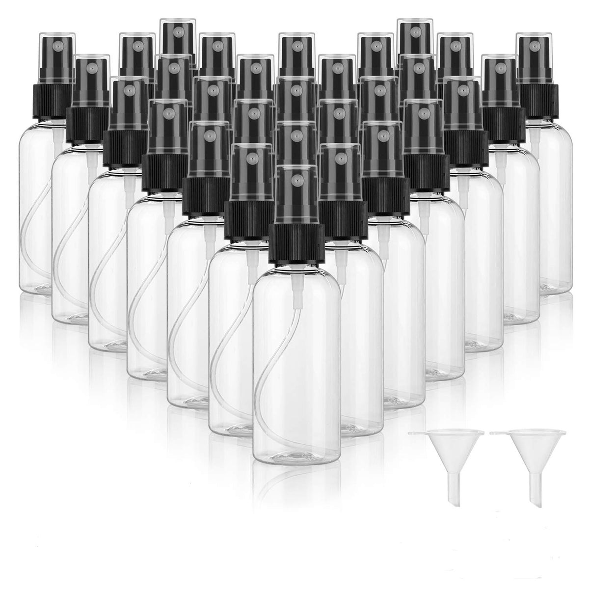 Dabacc 30-pack 2oz clear spray bottles showing portable travel-friendly design.