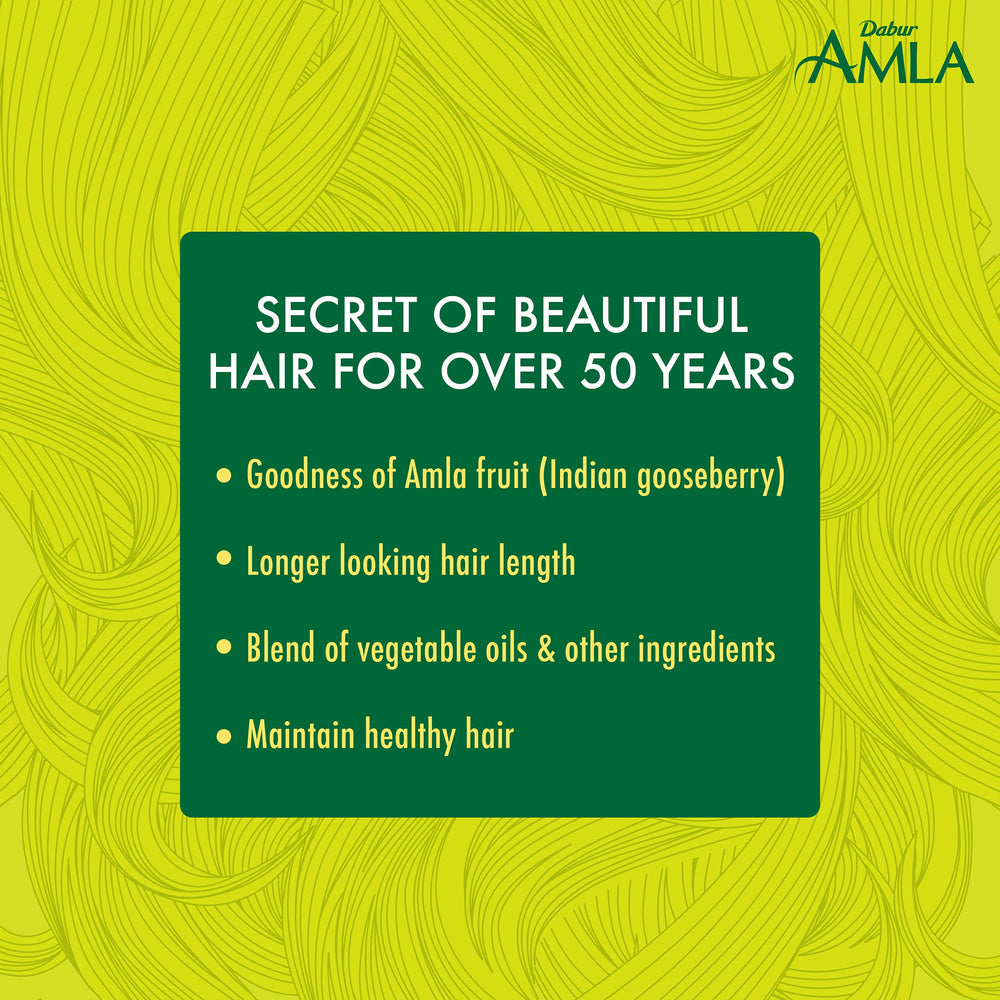Dabur Amla Hair Oil long-hair-growth visual hints at growth support.