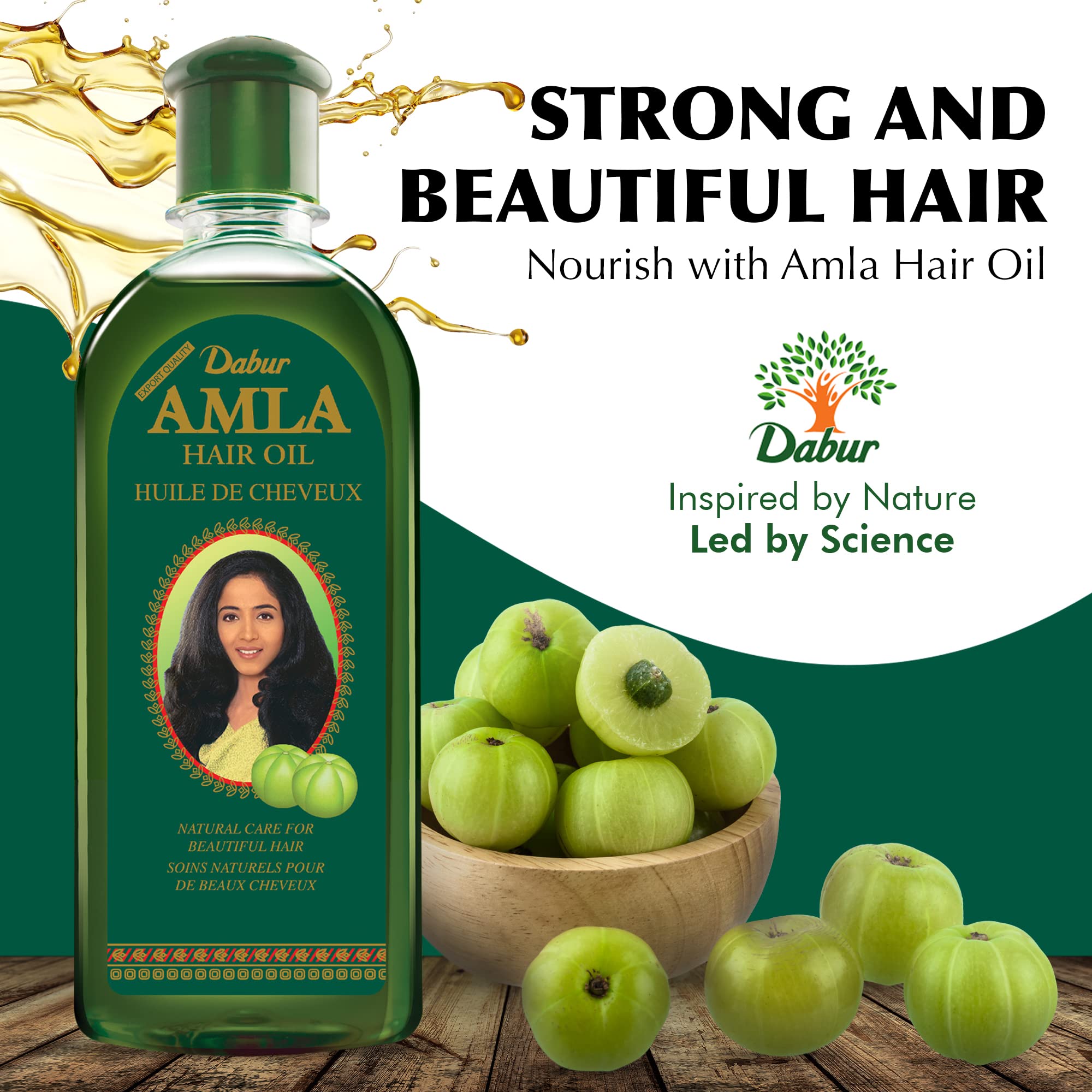 Dabur Amla Hair Oil pack of three for family use and value.