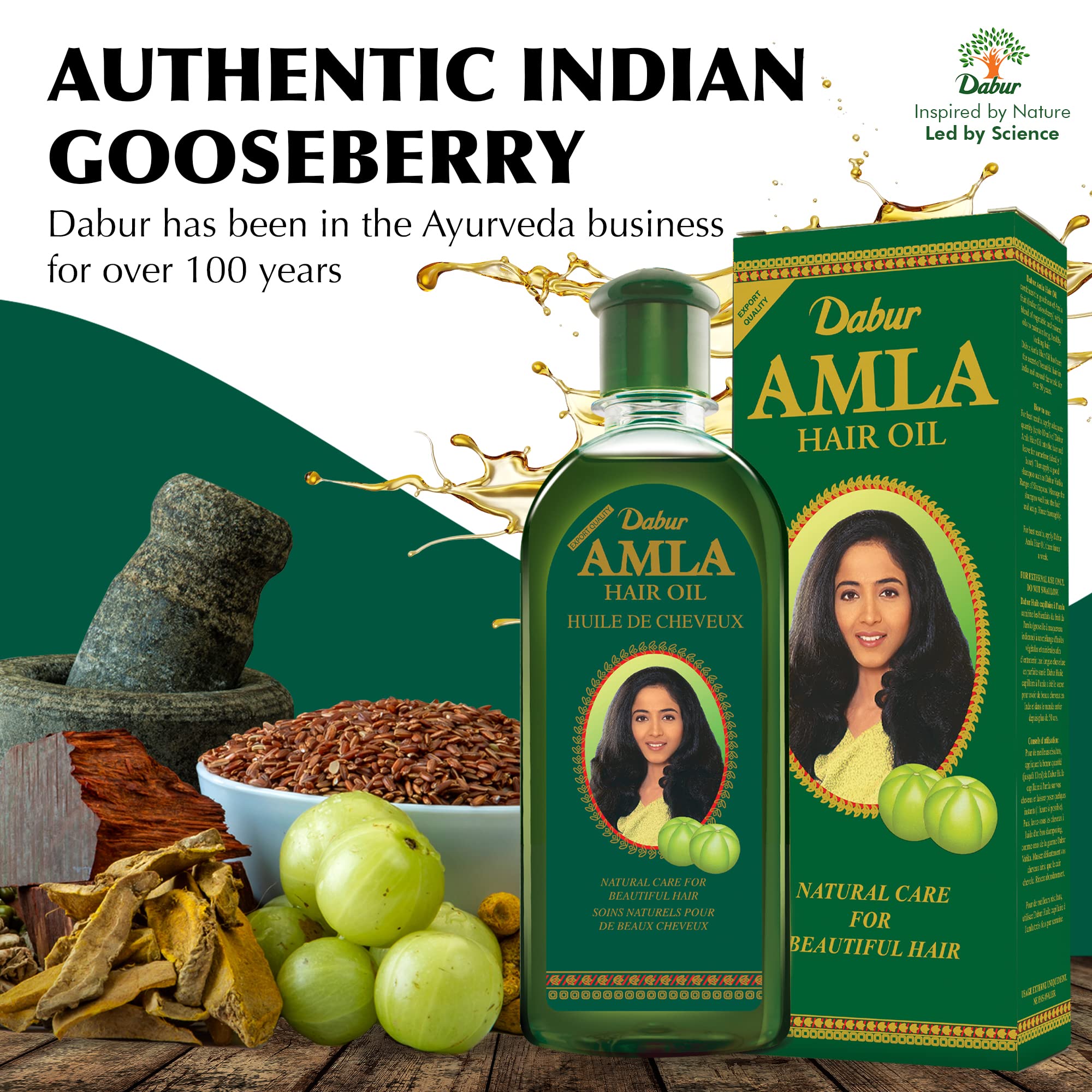 Dabur Amla Hair Oil scalp moisture close-up showing hydration.