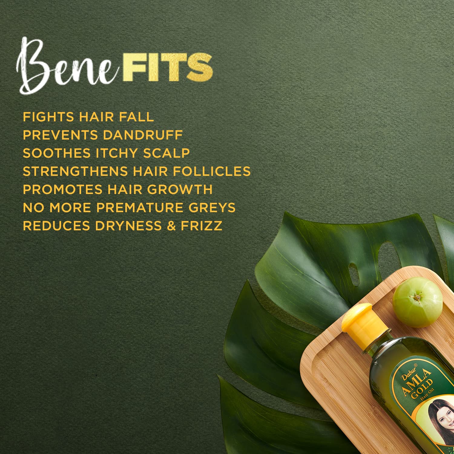 Dabur Vatika Amla Hair Oil nourishing ritual showcases smooth application and shine.
