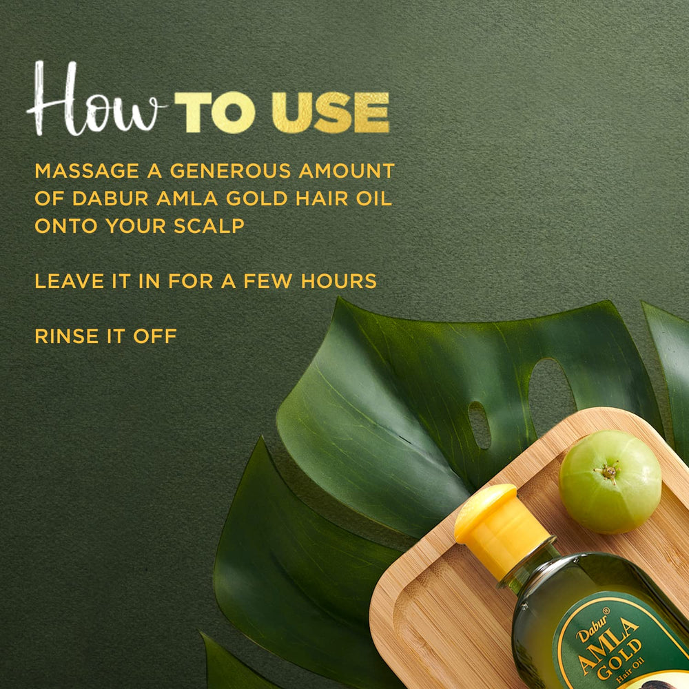 Dabur Vatika Amla Hair Oil scalp-care scene emphasizes hydration and root strengthening.