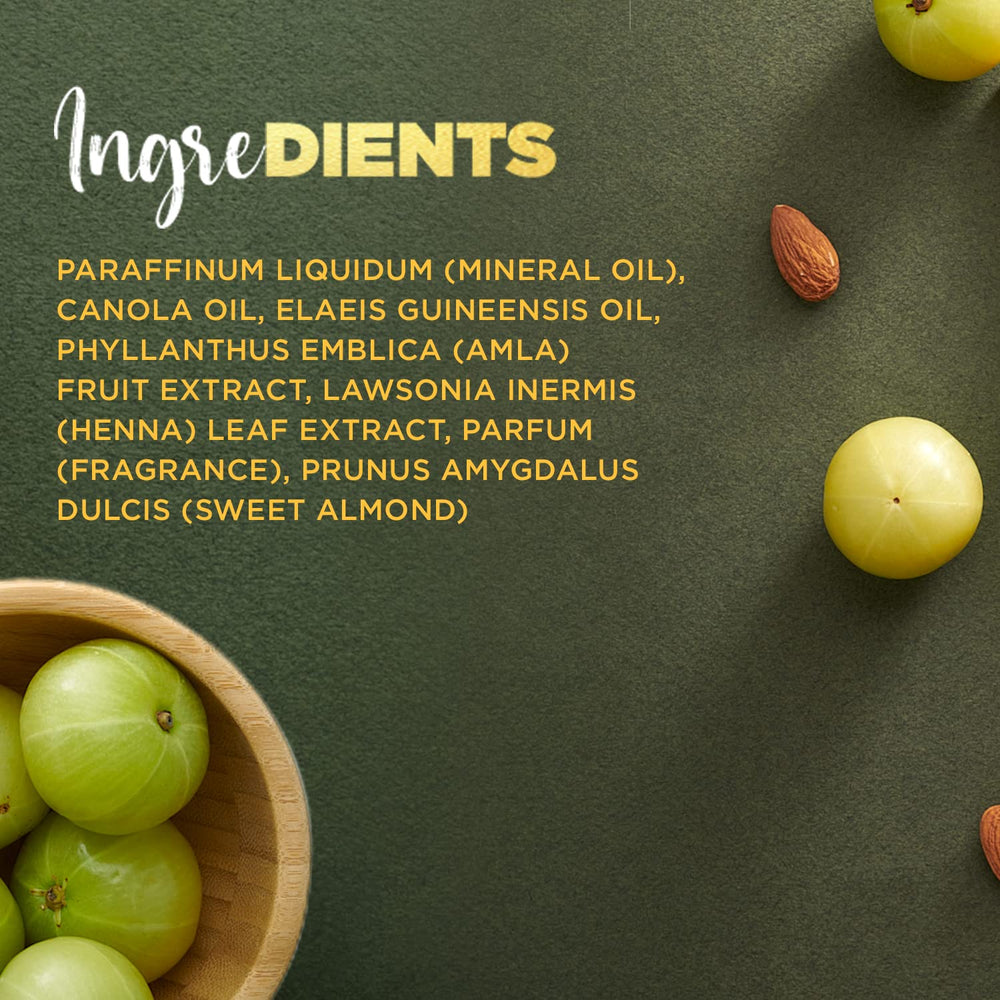Dabur Vatika Amla Hair Oil shine-gloss capture hints at smoother, more lustrous hair.