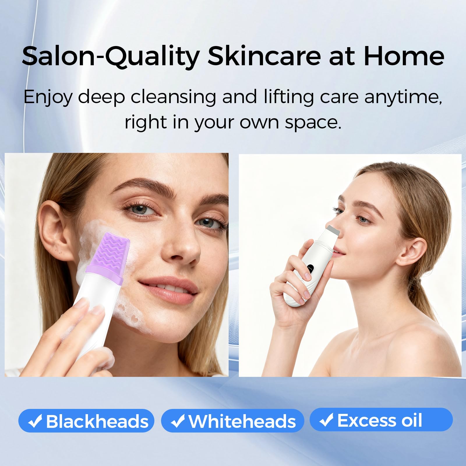 DABZAL Skin Scrubber Lifting mode supports subtle lifting and skin tone