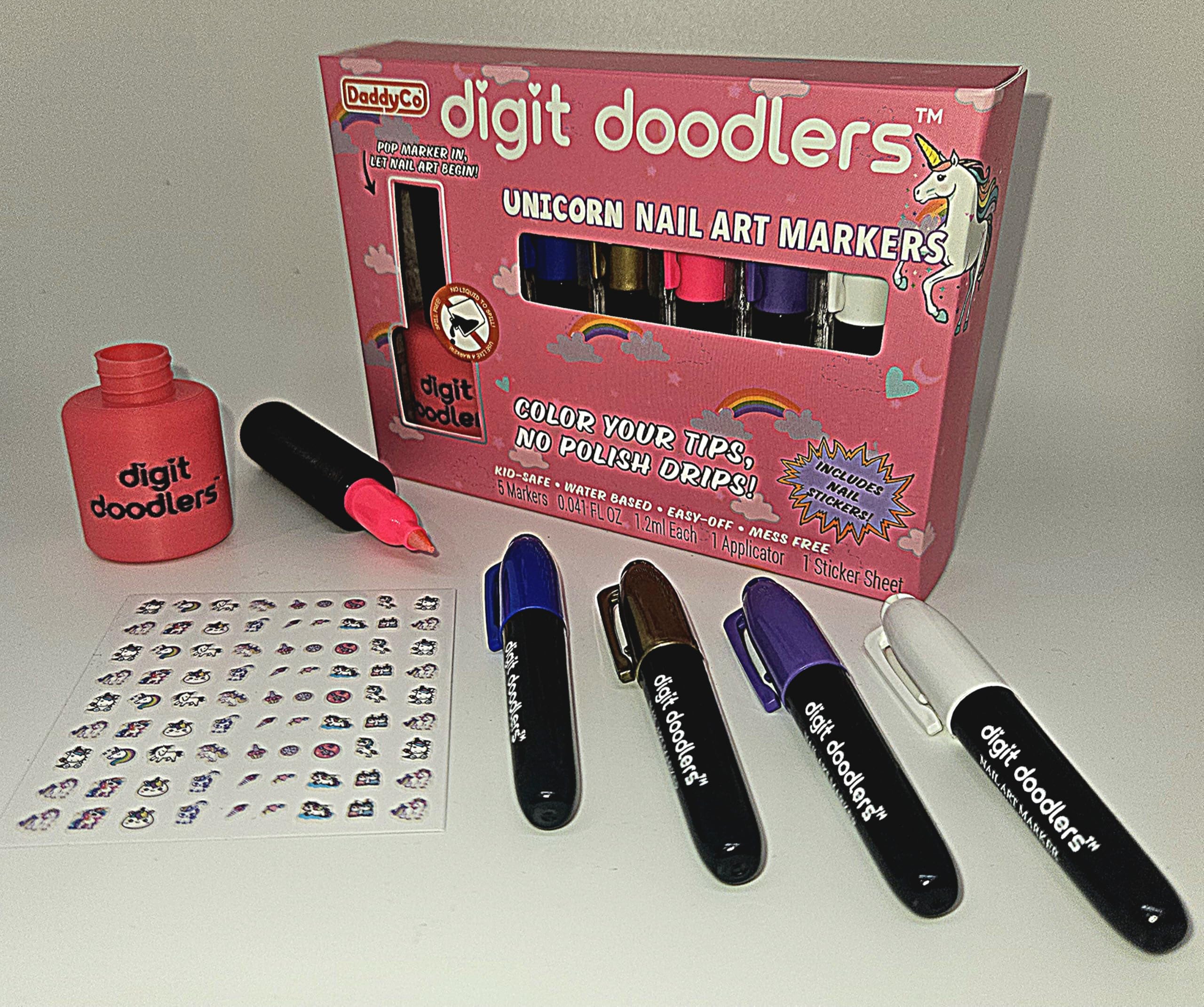 DaddyCo unicorn nail art kit complete set for at-home mini-salon fun.