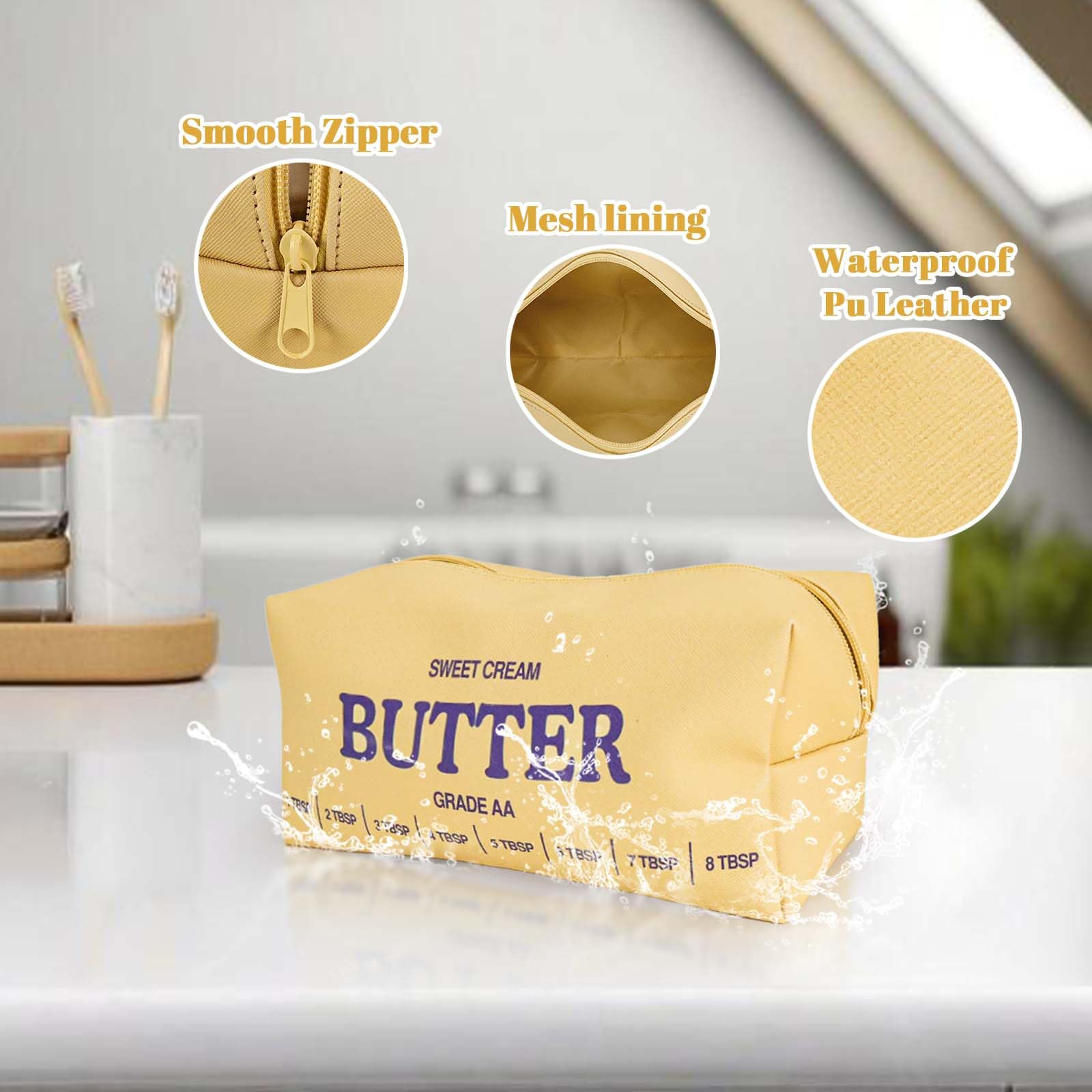 dadop butter travel pouch size dimensions show roomy cosmetics fit