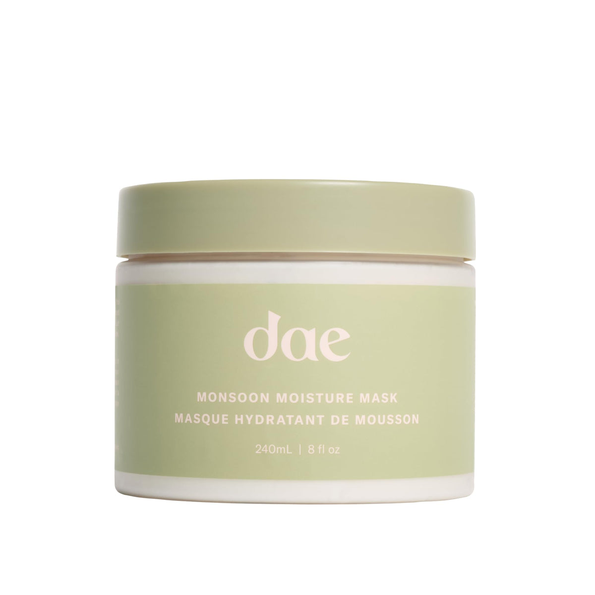 DAE Monsoon Moisture Mask bottle label signals intense hydration for daily hair care