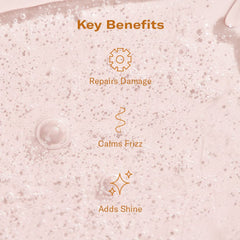 DAE Prickly Pear Hair Oil closeup texture shows silky oil for detangling and smooth strands.