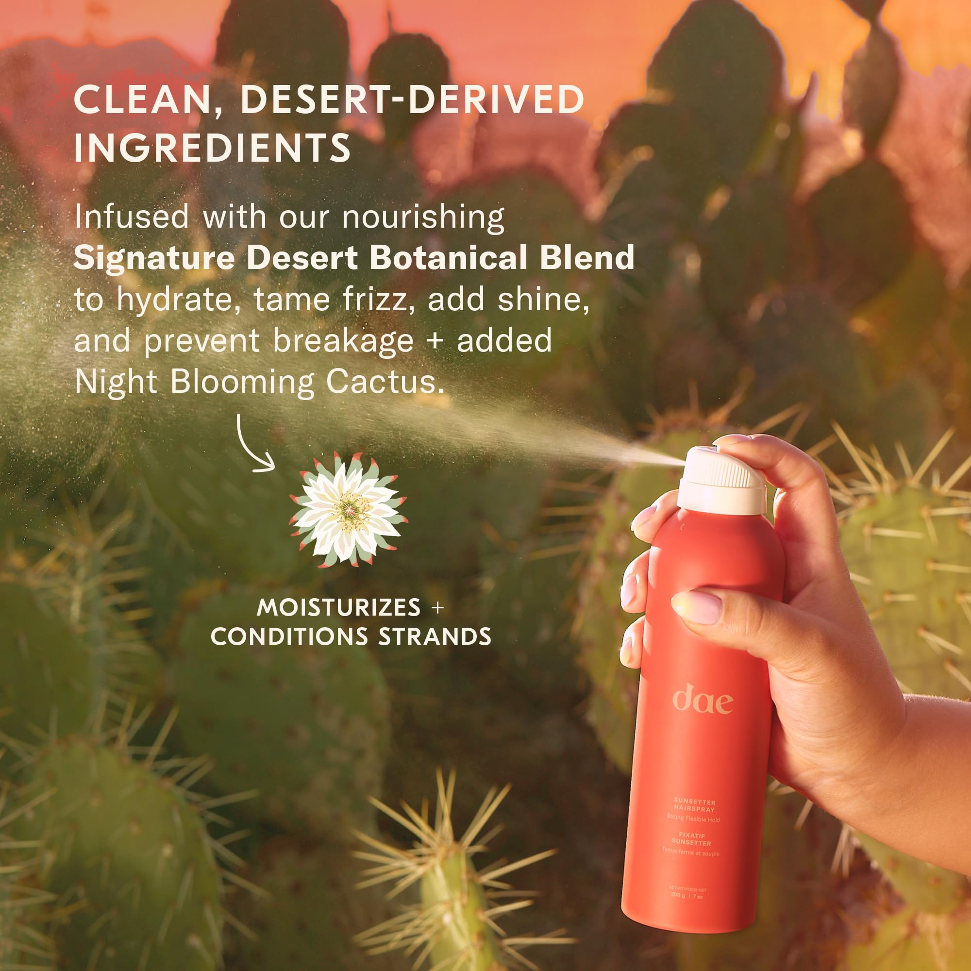 DAE Sunsetter lifestyle shot shows quick refresh with spray.