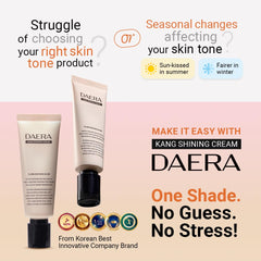 DAERA Kang Shining BB Cream texture close-up reveals lightweight feel.