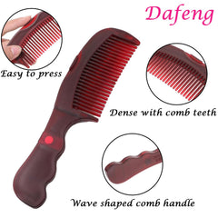 Dafeng dandruff comb red hollow tooth design aids dirt removal.