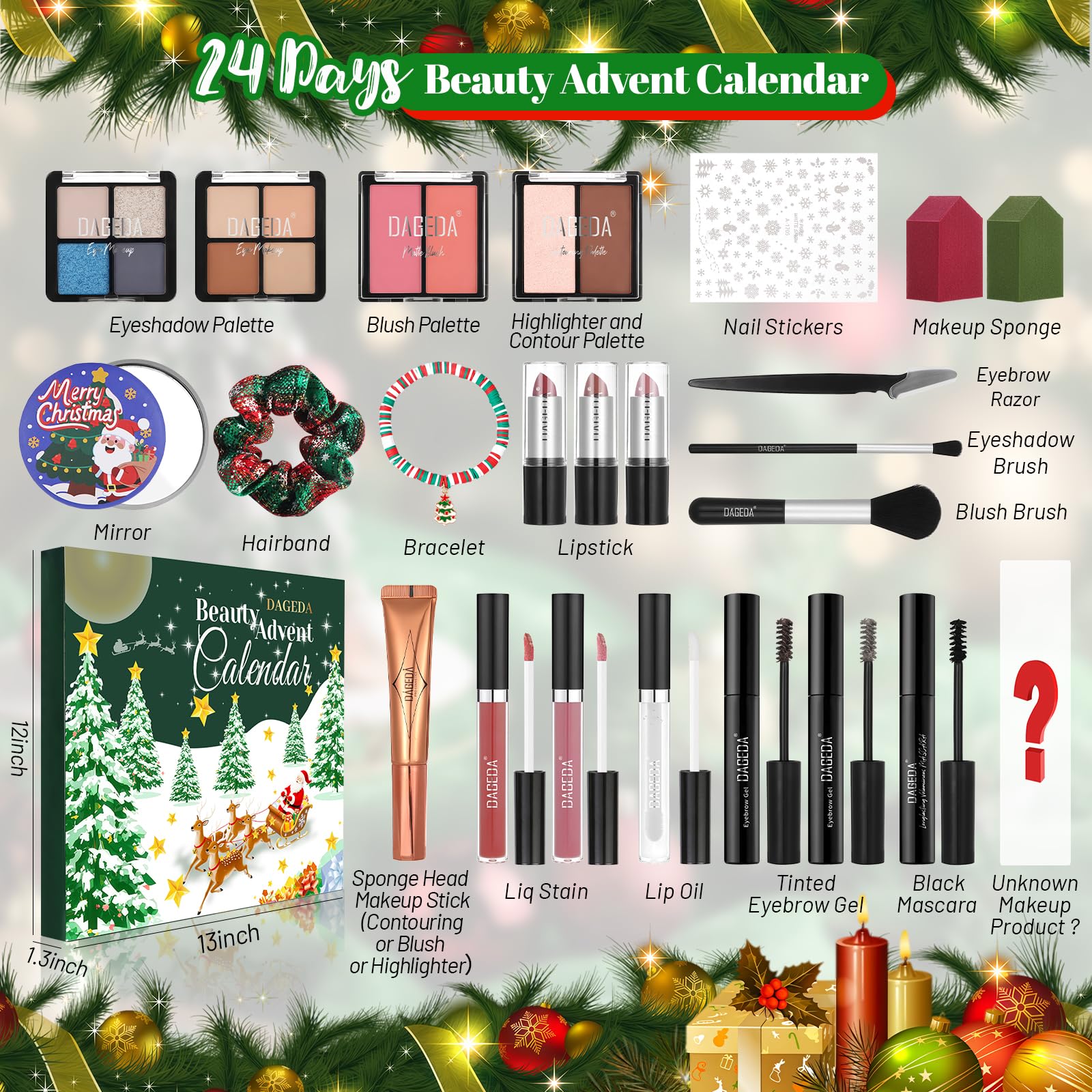 DAGEDA Beauty Advent Calendar 2025 unboxing reveals 24 days of makeup surprises
